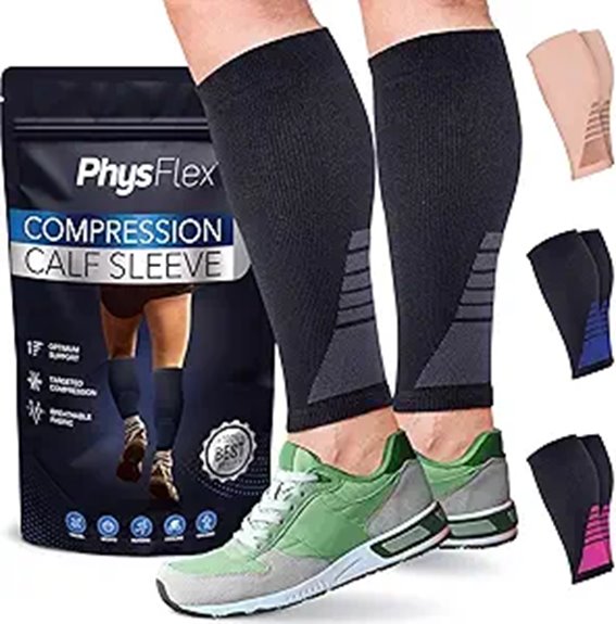 physflex black medium calf sleeves
