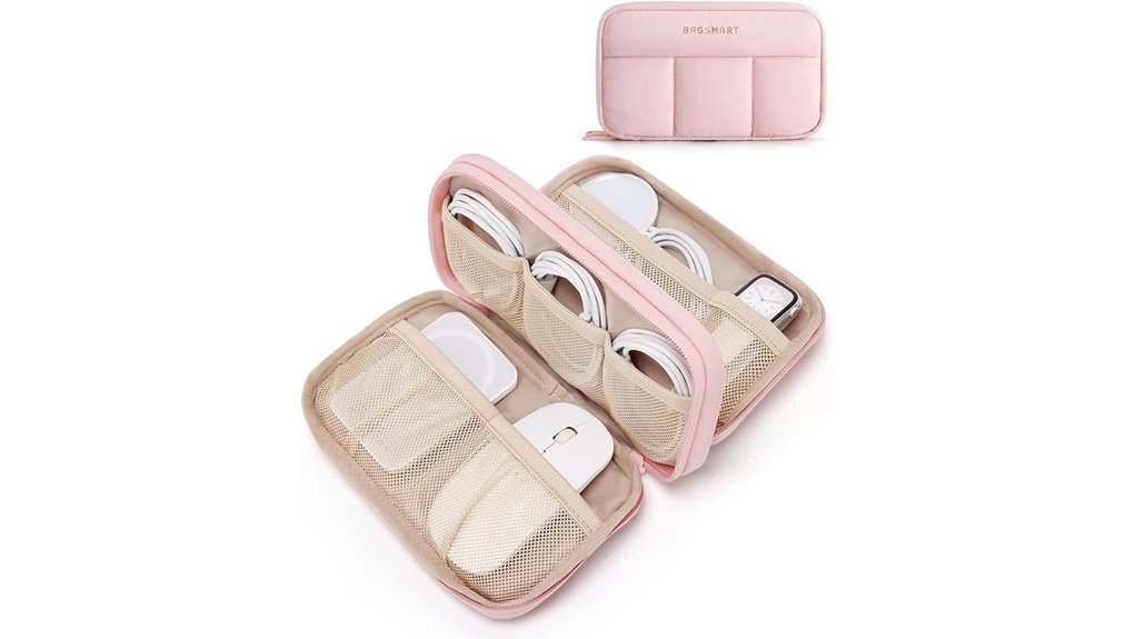 pink bagsmart electronics organizer case