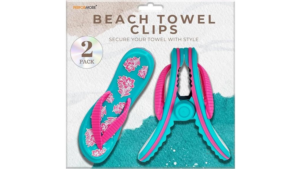 pink flip flop towel clips