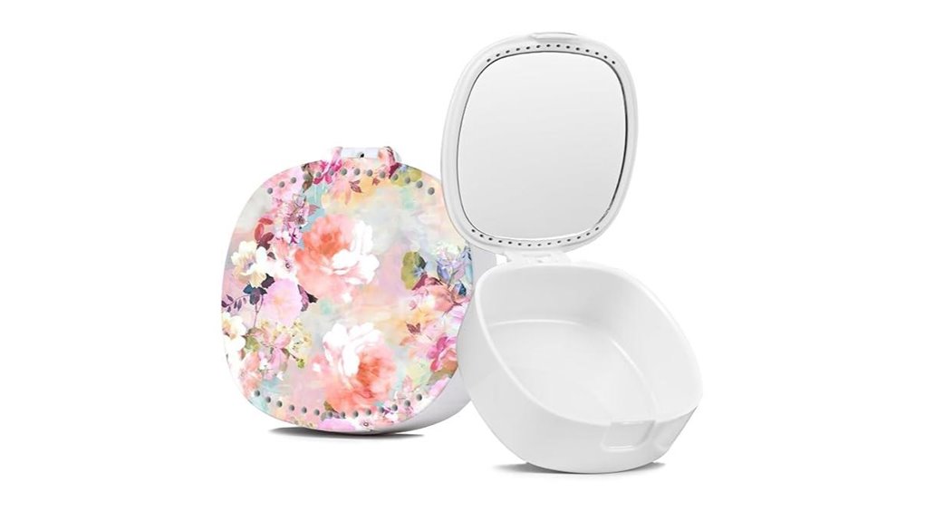 pink floral dental storage case