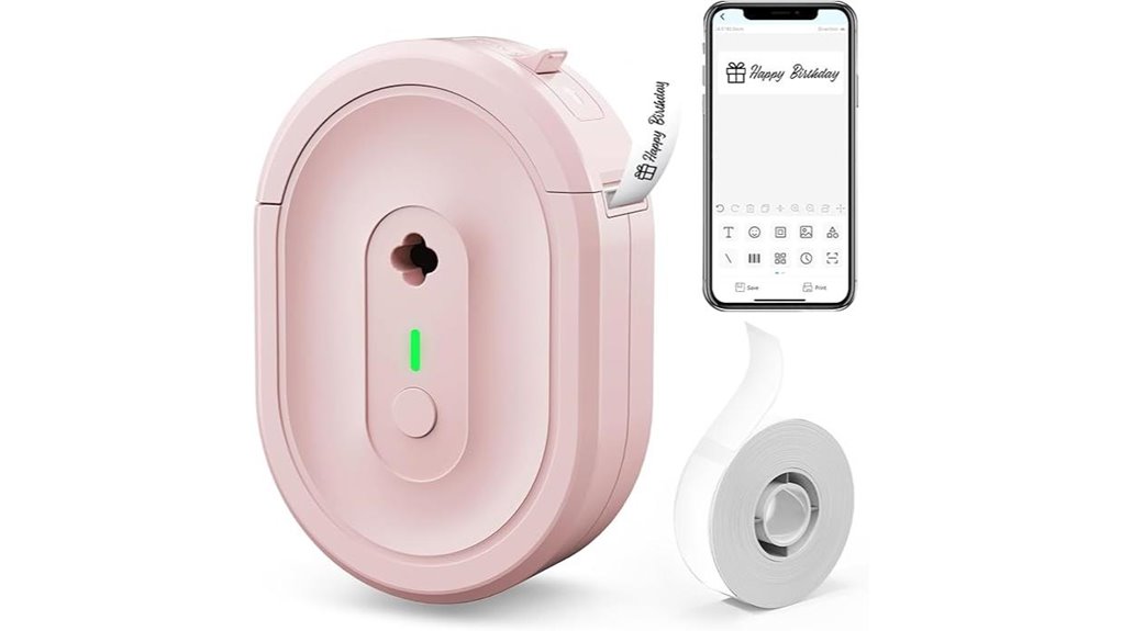 pink portable bluetooth handheld labelmaker