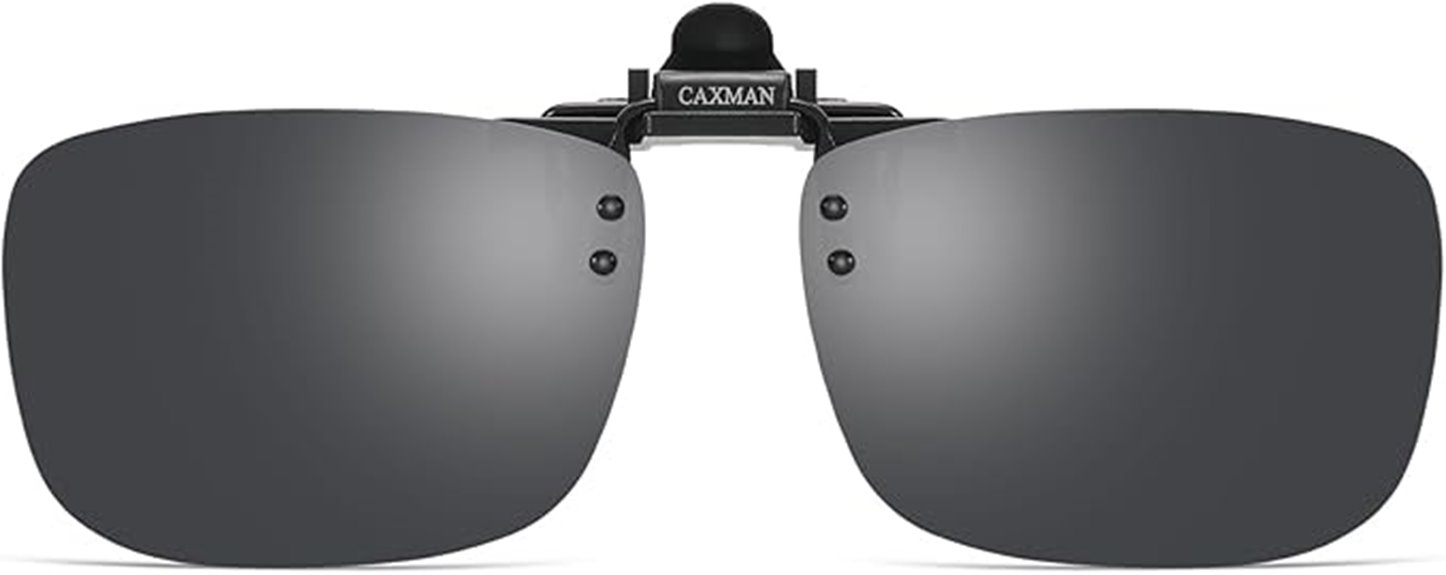 polarized clip on rimless flip up