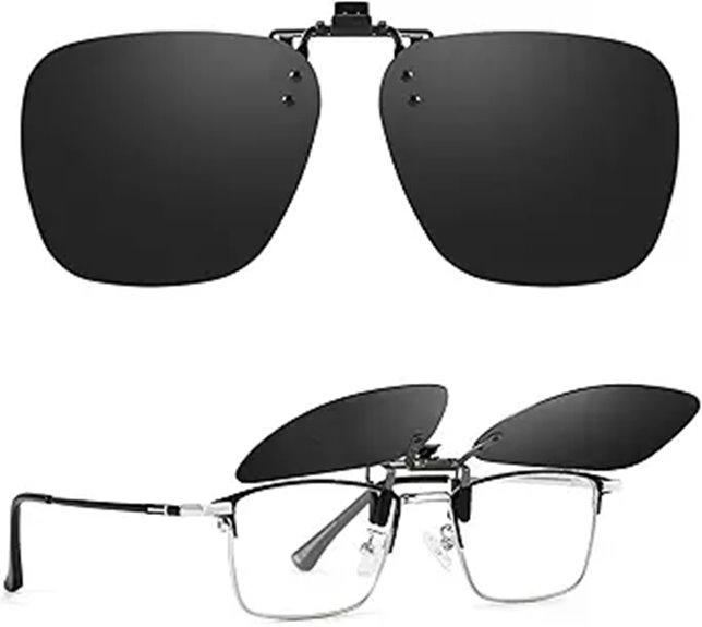 polarized flip up clip on sunglasses