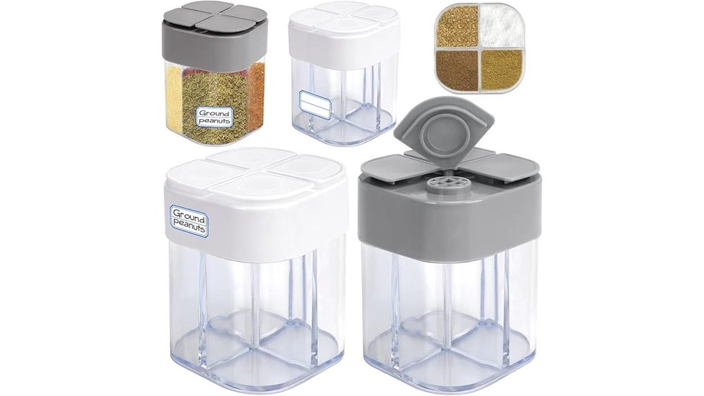 portable 4 pack salt pepper