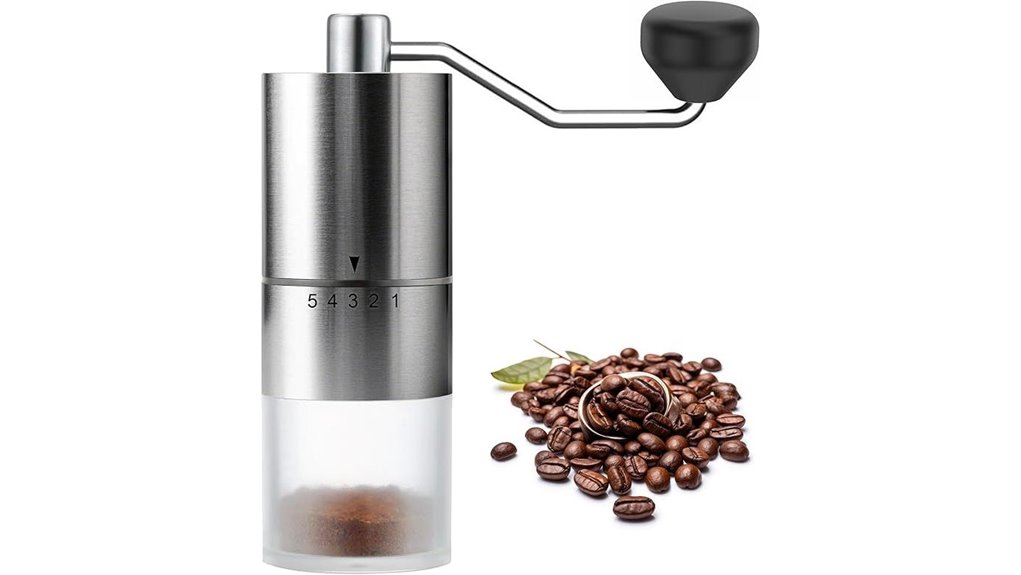 portable 5 setting ceramic burr grinder