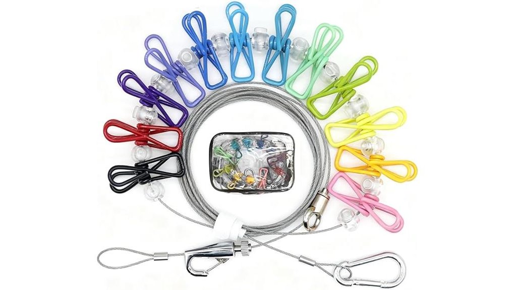 portable retractable clothesline with clips