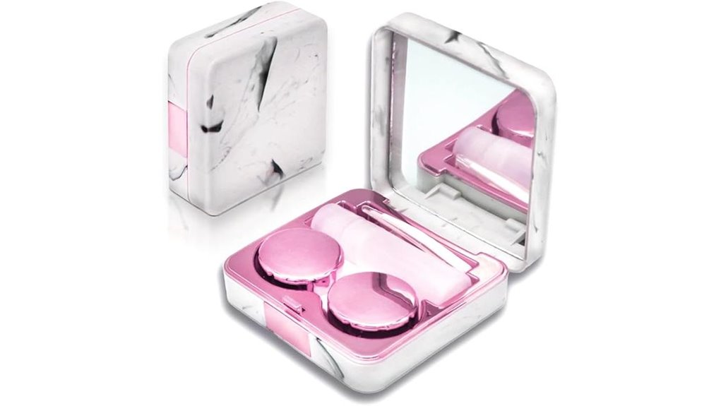 portable rose square contact lens case