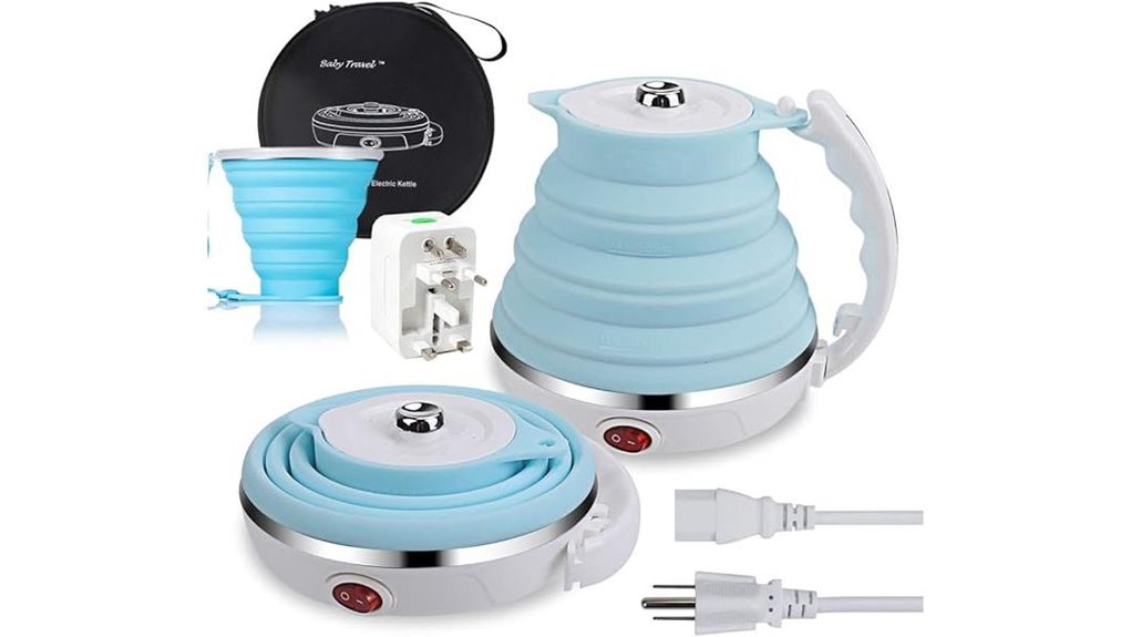 portable silicone dual voltage kettle