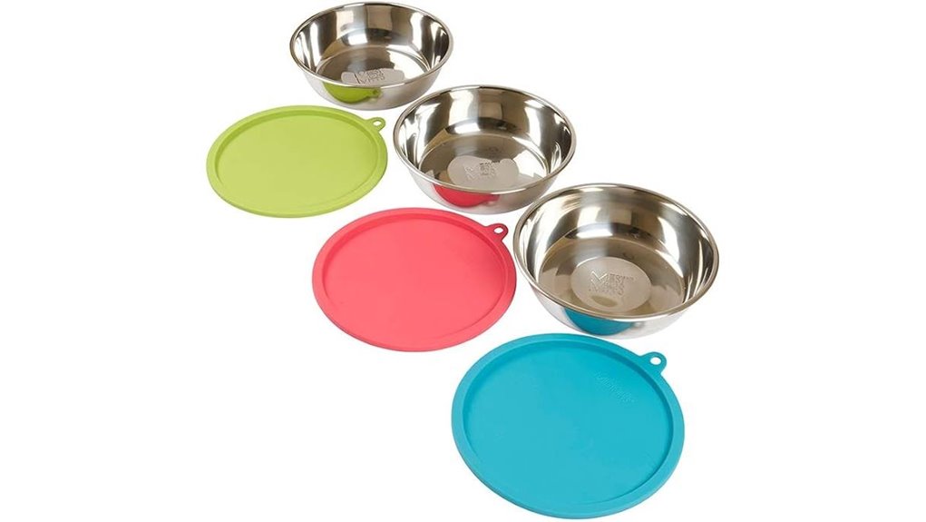 portable six piece pet bowls