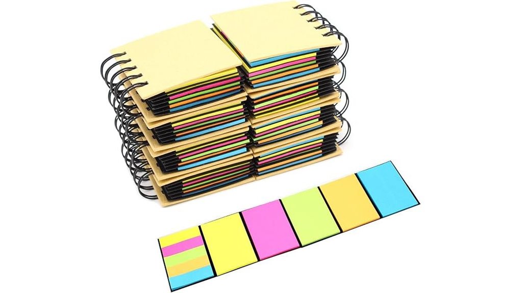 portable sticky notes spiral notebook