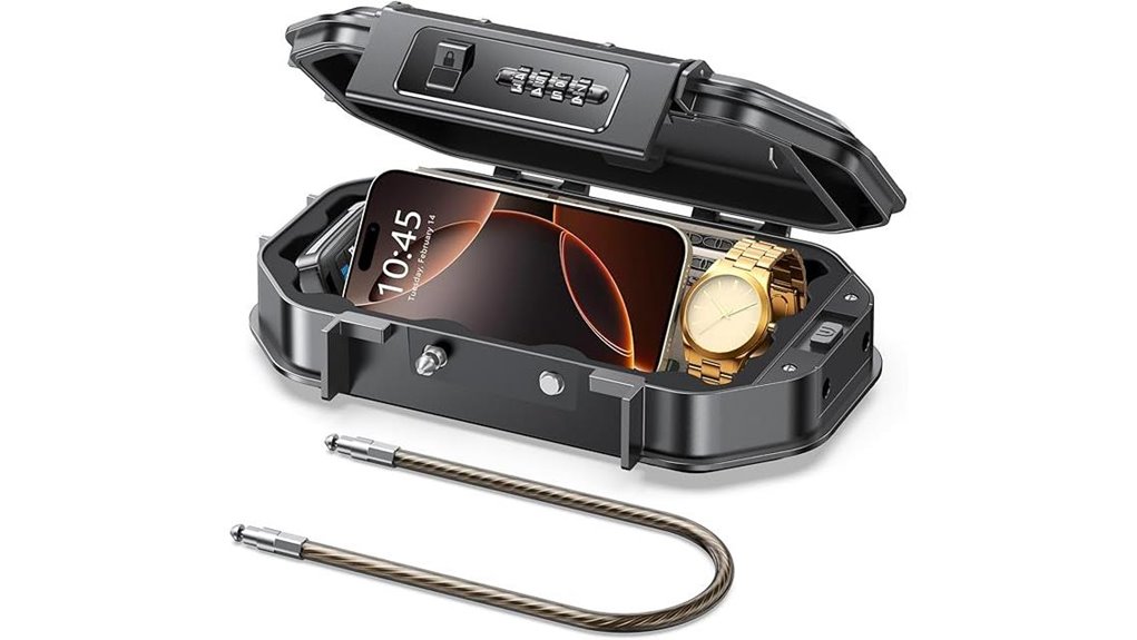 portable waterproof 4 digit cable safe