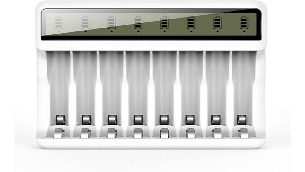 powerowl aa aaa 8 bay lcd