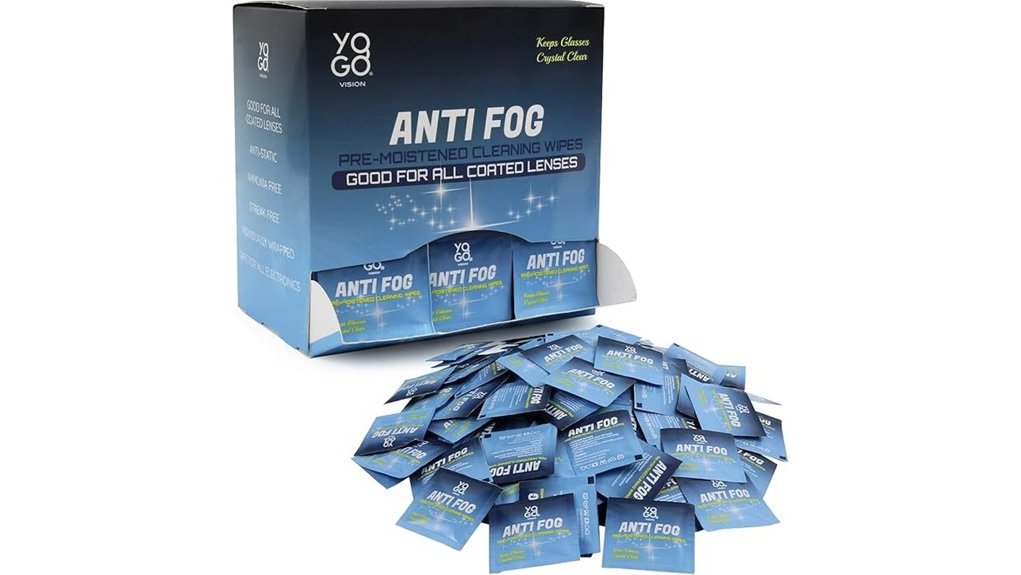 pre moistened anti fog lens wipes