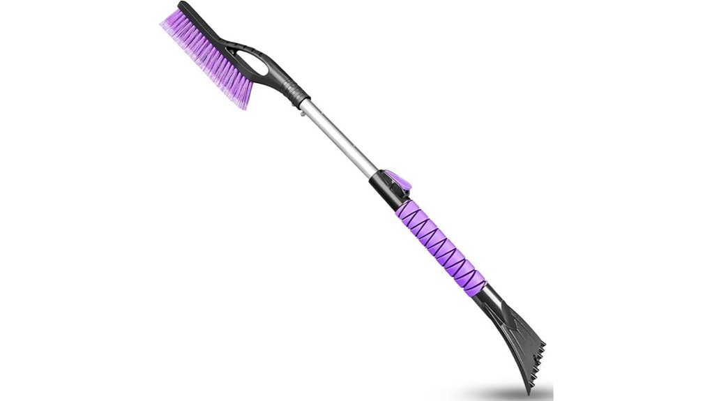 purple extendable snow brush