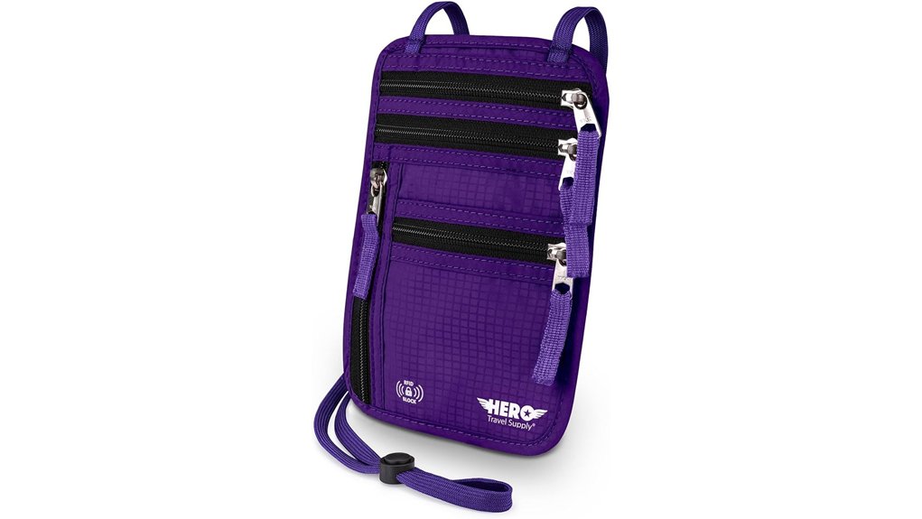 purple rfid hero neckwallet