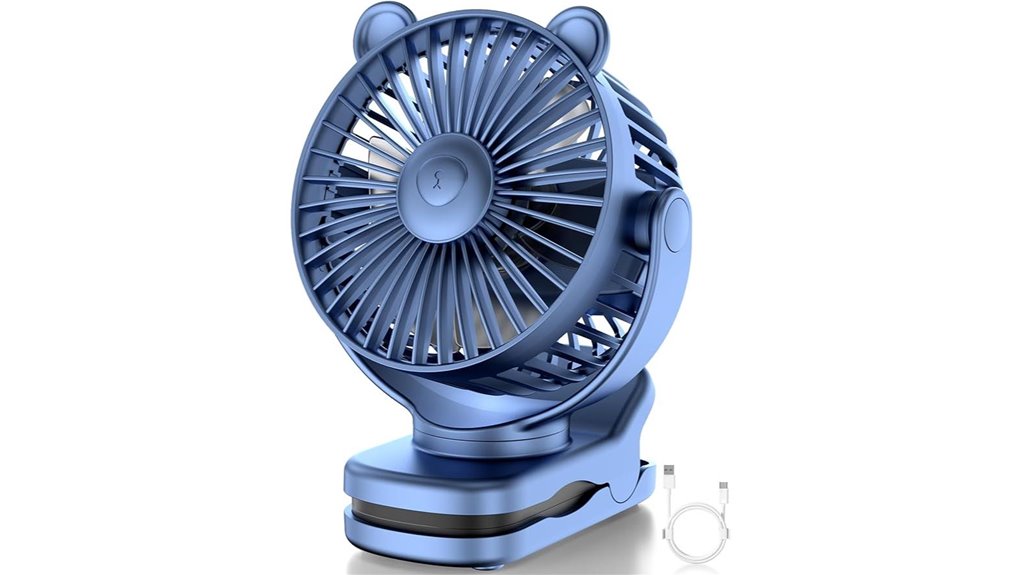 rechargeable 360 clip on fan
