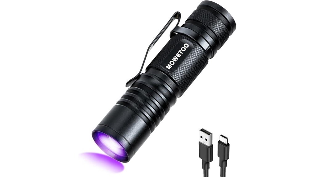 rechargeable 395nm zoomable uv flashlight