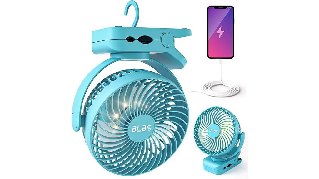 rechargeable clip on camping fan