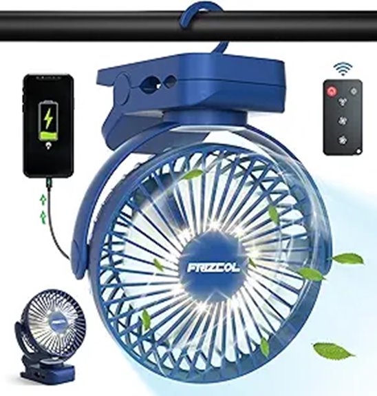 rechargeable clip on mini fan