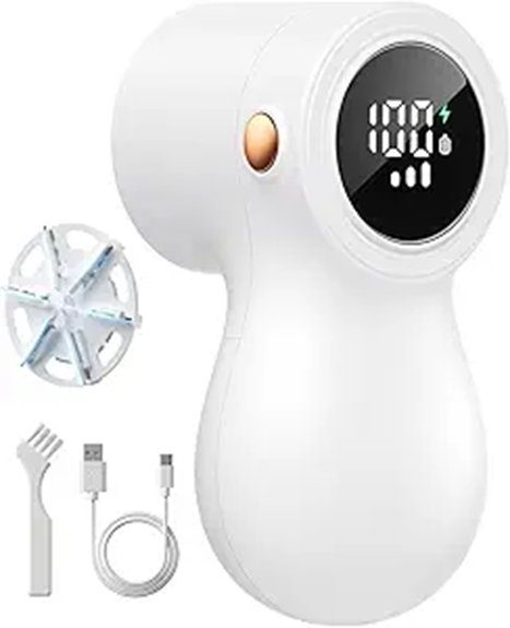 rechargeable fabric shaver with display