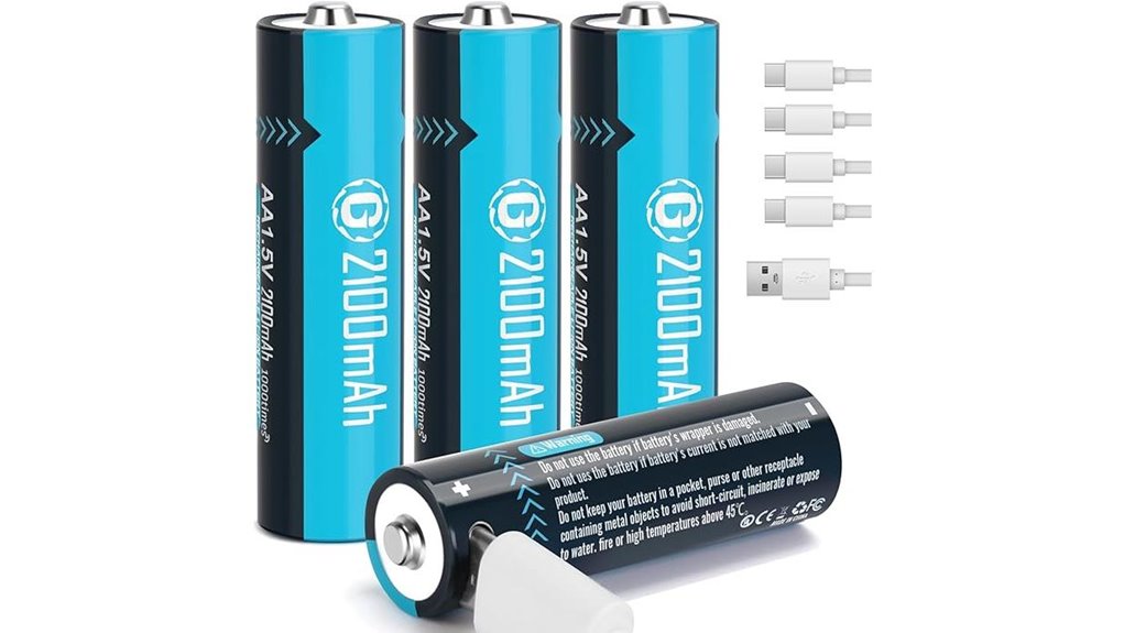 rechargeable usb c aa lithium