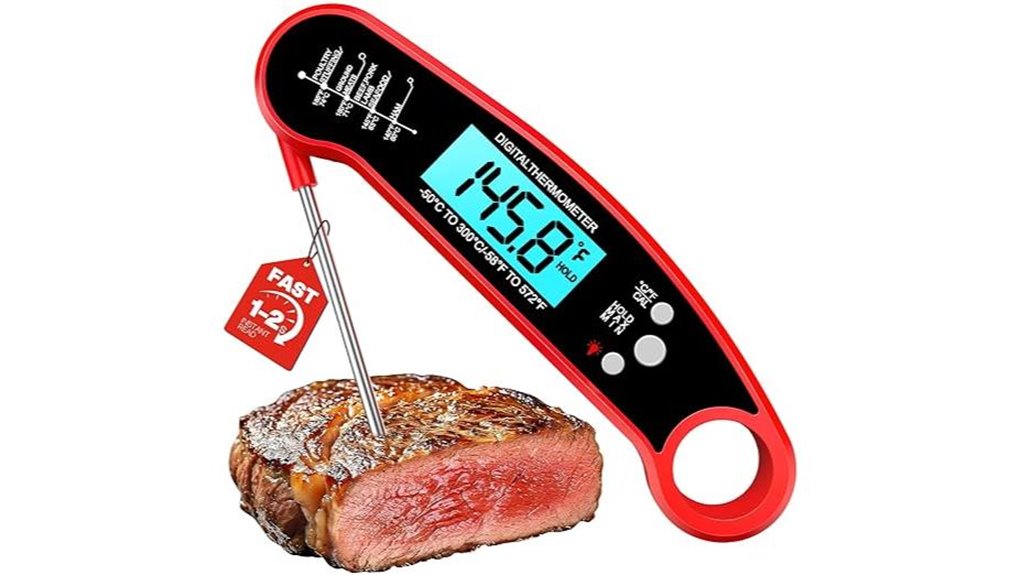 red digital instant read meat thermometer