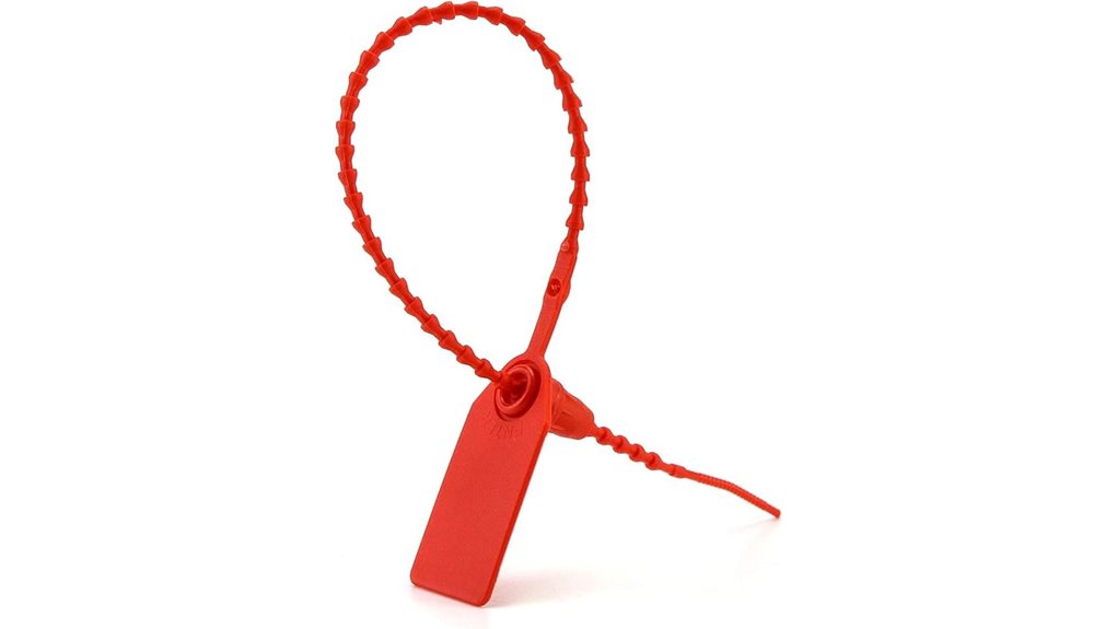 red plastic tamper evident zip ties