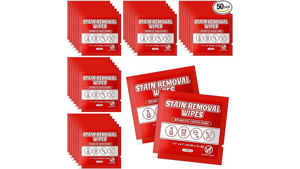 red portable stain wipes
