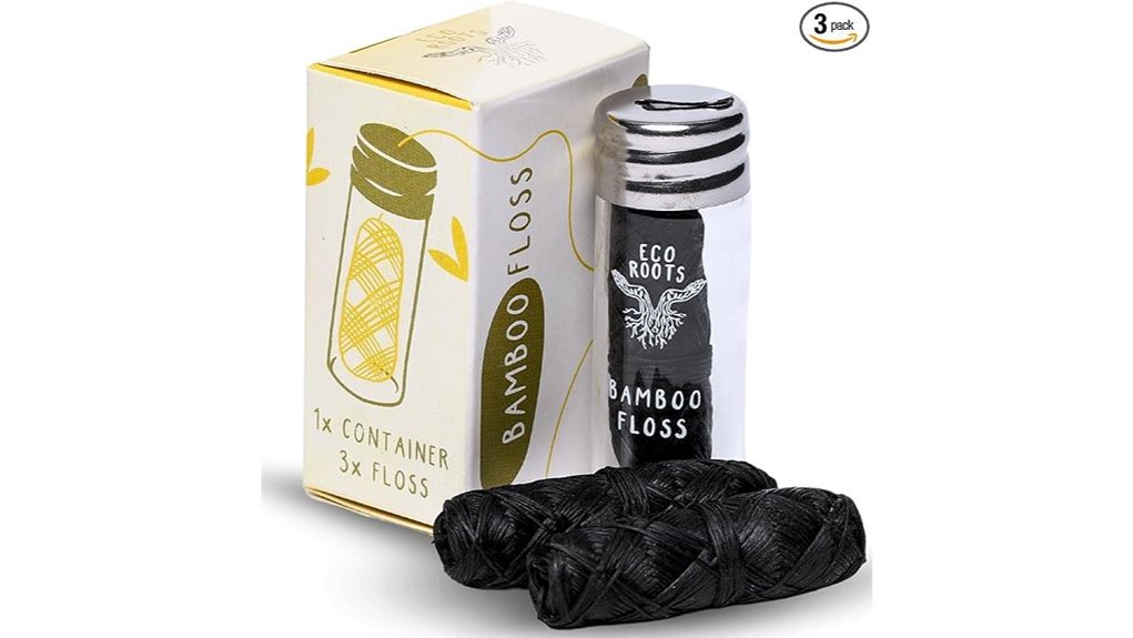 refillable glass bamboo floss