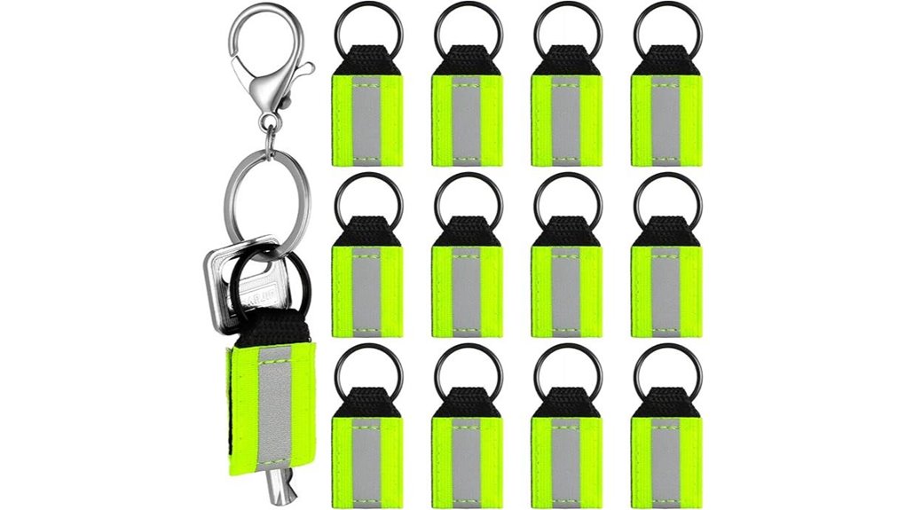 reflective nylon zipper pull keychain