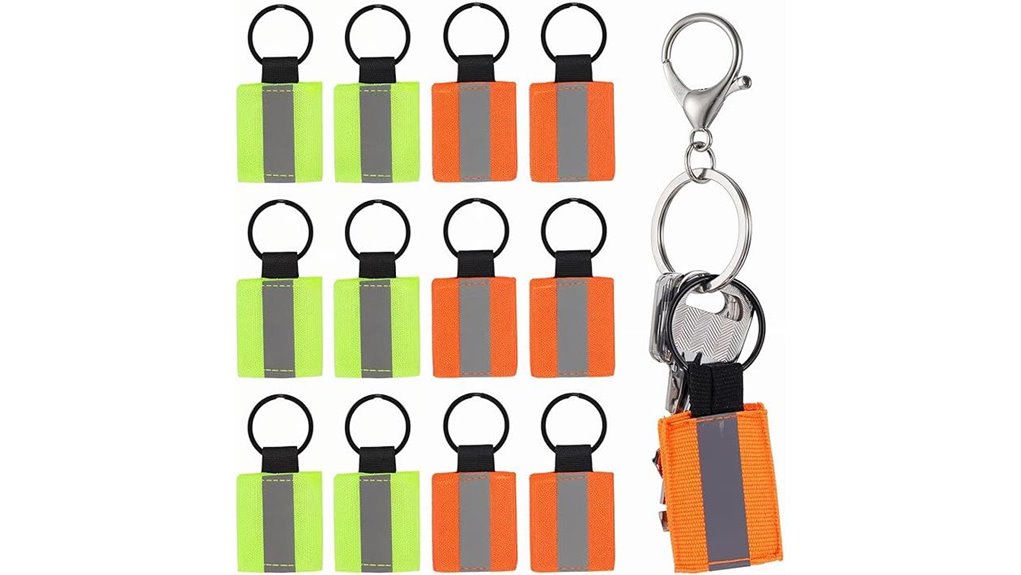 reflective nylon zipper pull keychain