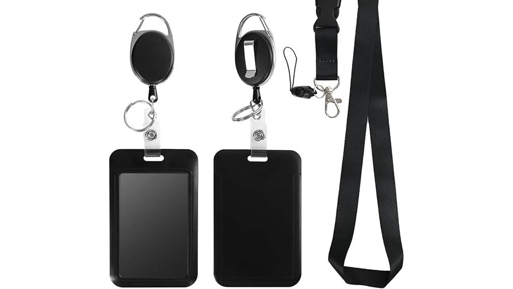 retractable badge holder keychain