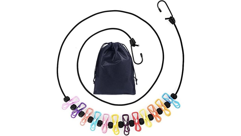 retractable travel clothesline with clips