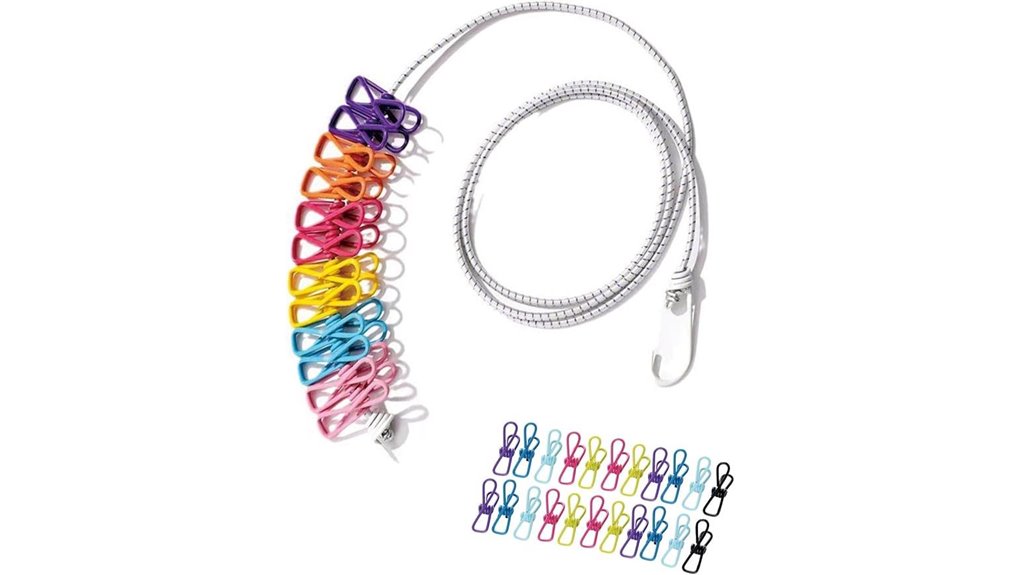 retractable travel clothesline withclips