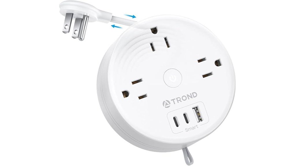 retractable travel power strip