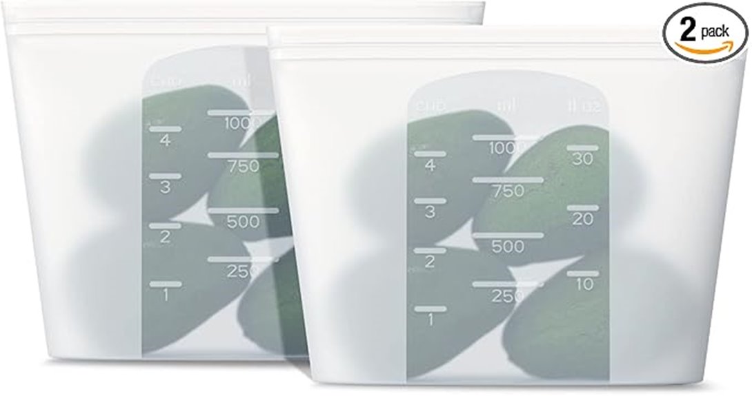 reusable 32oz silicone storage bags