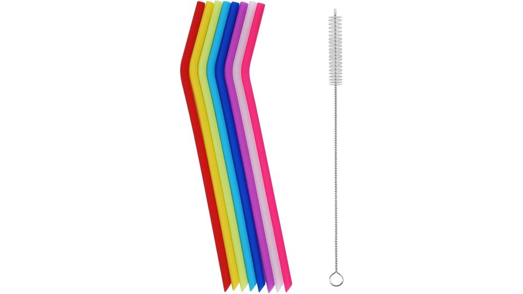 reusable silicone straw set