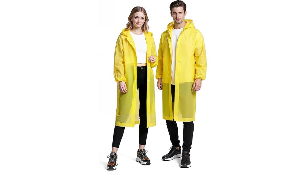 reusable transparent packable ponchos