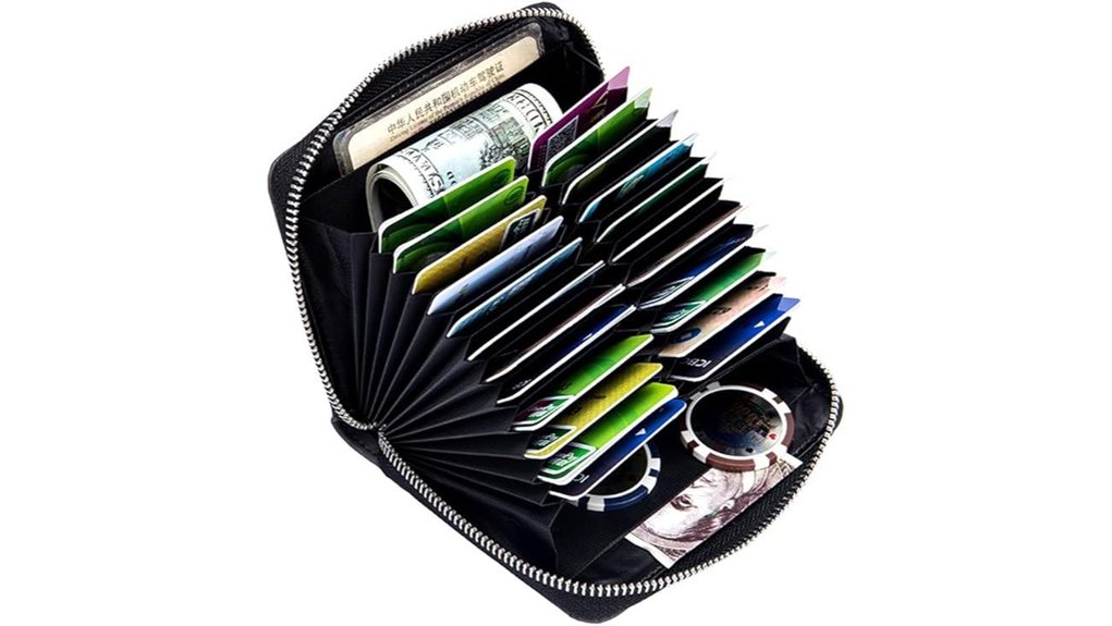 rfid blocking 24 slot leather wallet