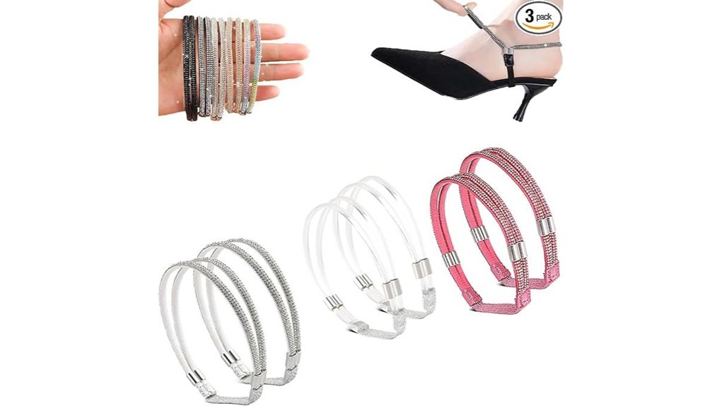 rhinestone elastic detachable ankle straps