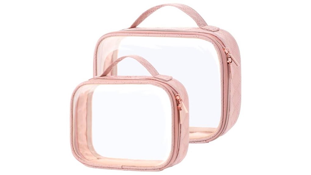 rose pink tsa approved makeup bags