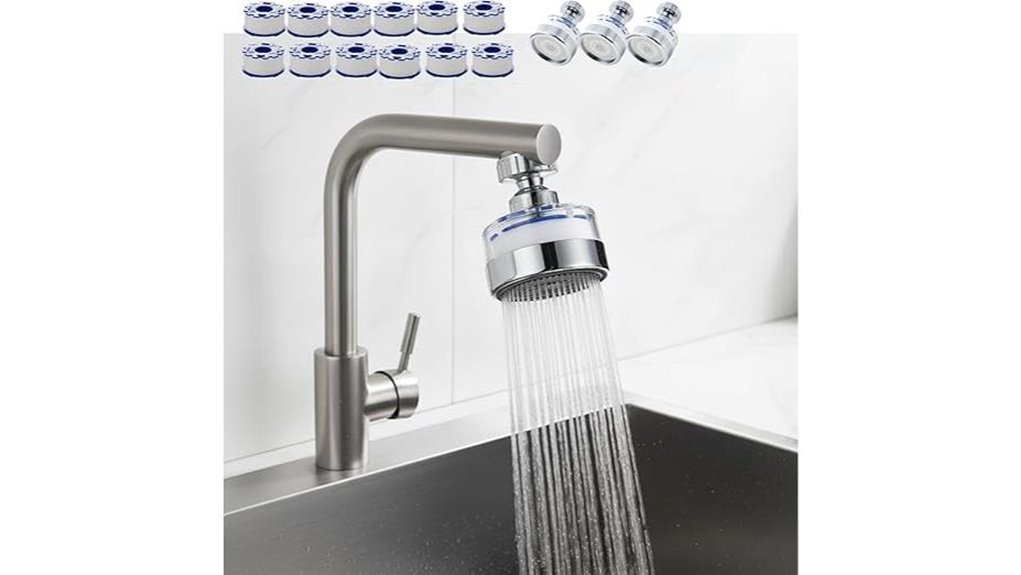 rotating faucet water filter pack