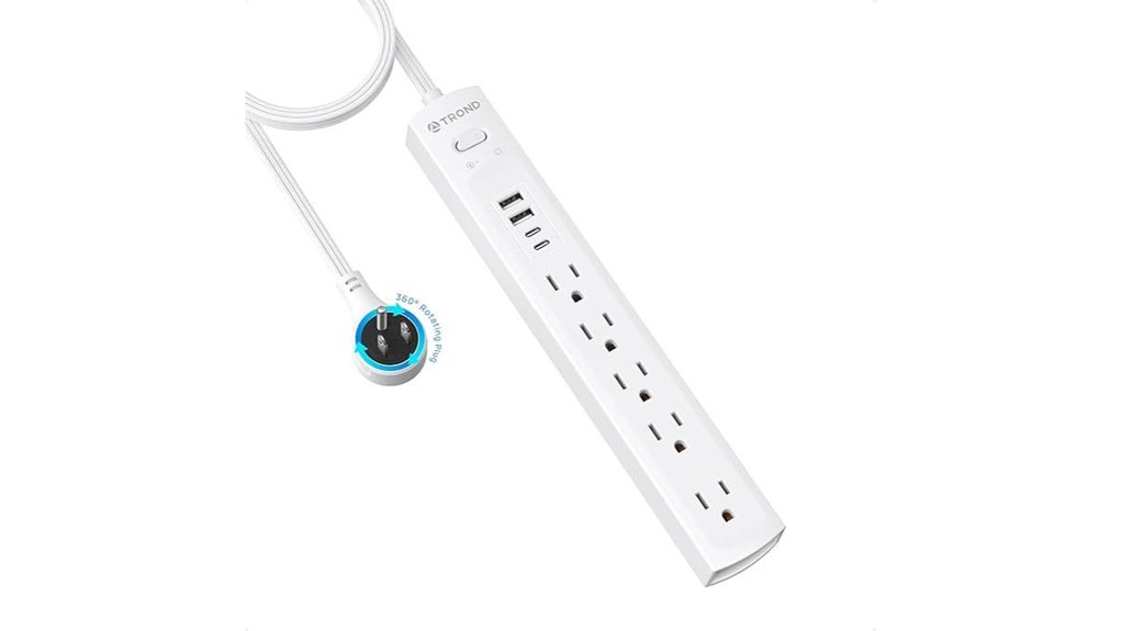 rotating five outlet usb protector