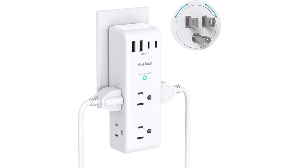 rotating surge protector with usb