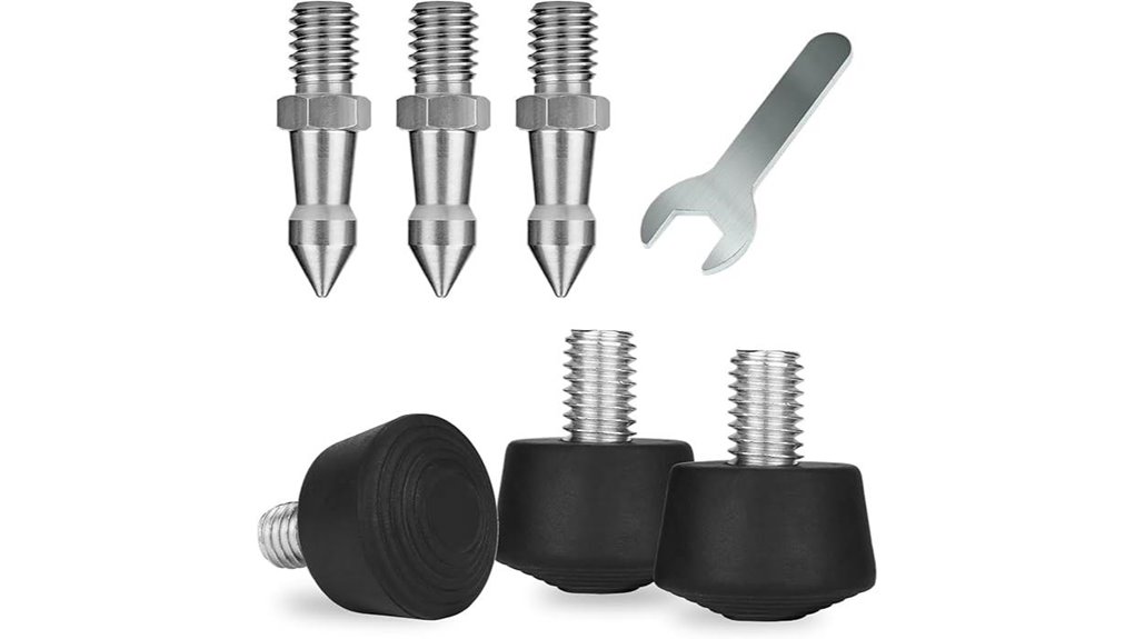 rubber and stainless steel spikes