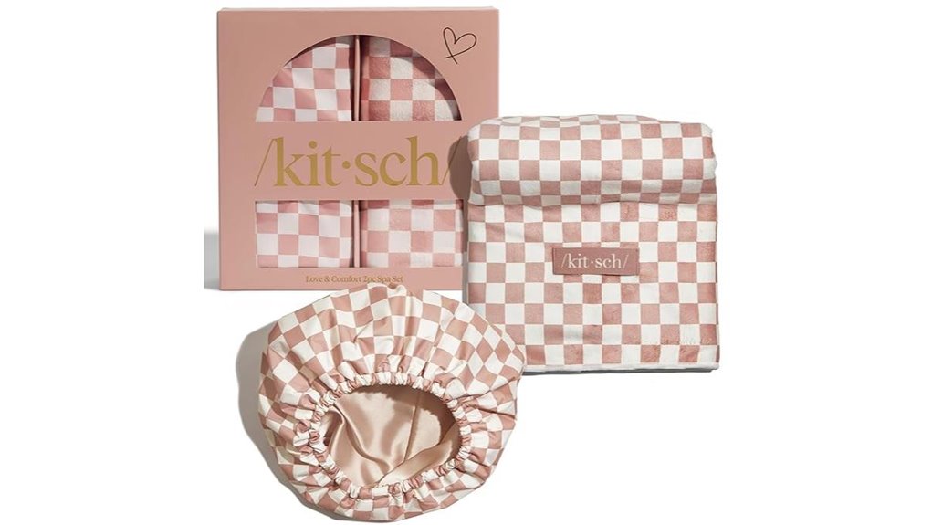 satin lined shower cap set