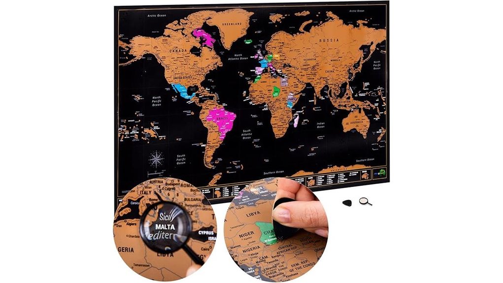 scratch off detailed world map