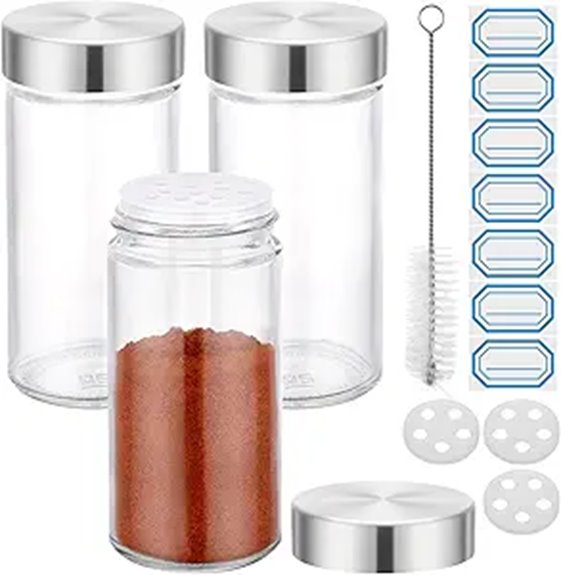segarty three ounce glass spice jars