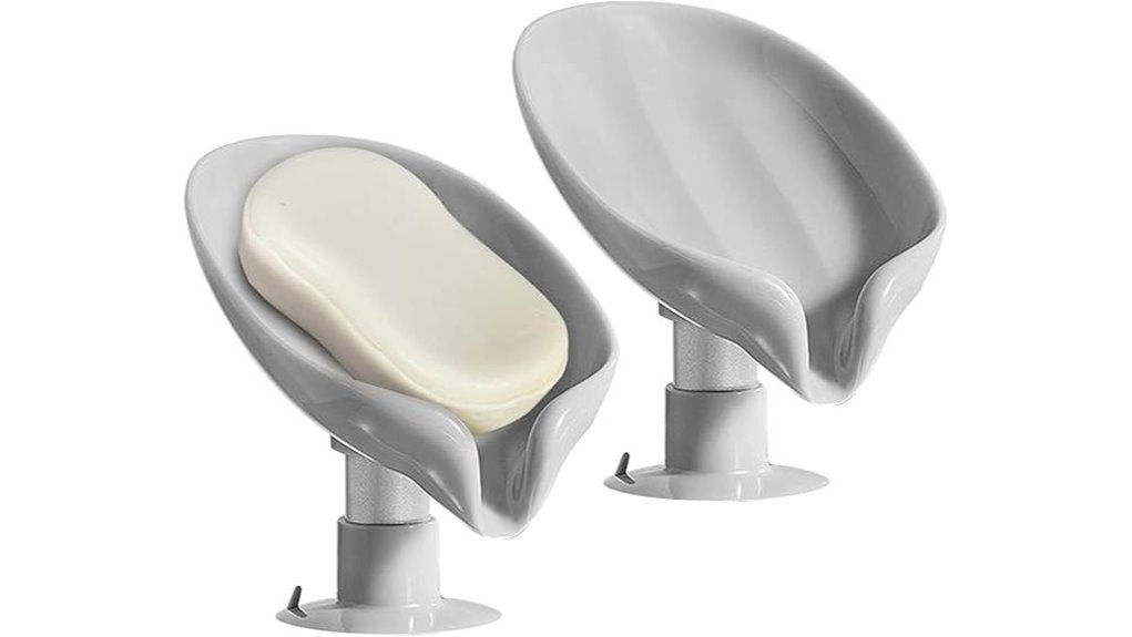 self draining suction soap holders