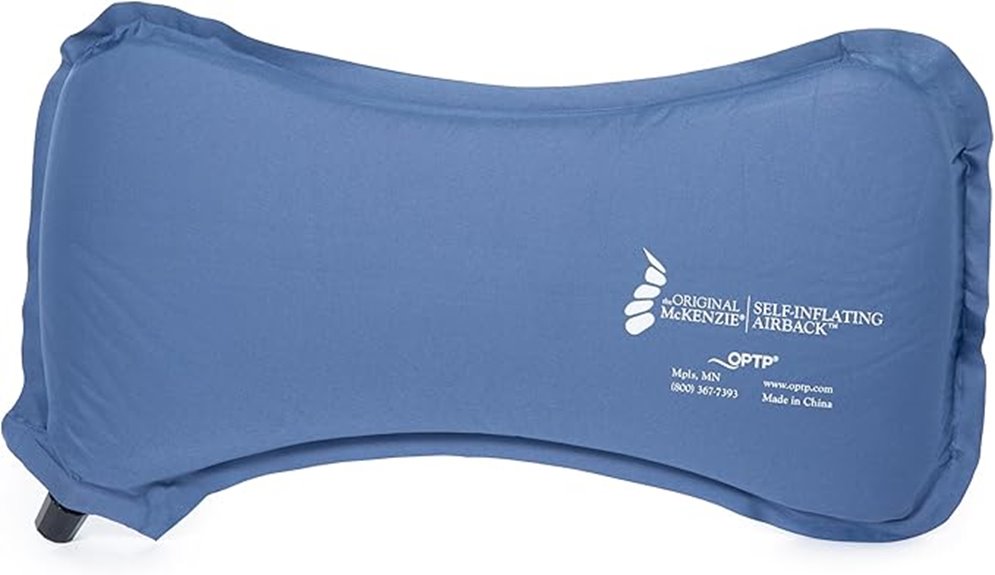 self inflating travel lumbar support